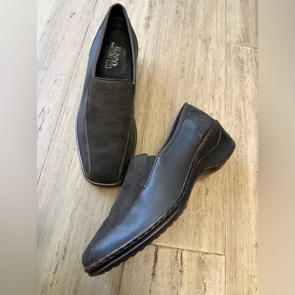 Jenny by Ara brown suede nubuck women’s heel  loafers. Size 7 UK 5 $180 new